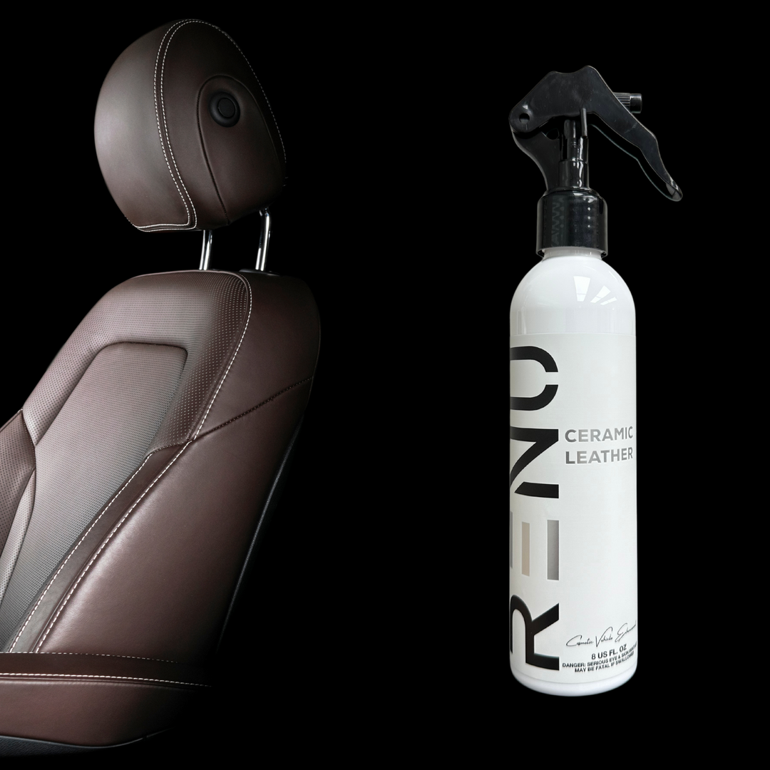 AutoRenu Ceramic Leather Sealant bottle with applicator, designed to protect and enhance leather surfaces.