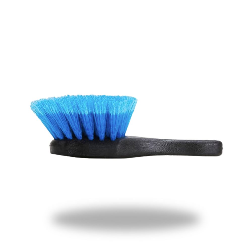 Blue Flagged-Tipped Brush with vibrant blue bristles and a black ergonomic handle for effective cleaning tasks