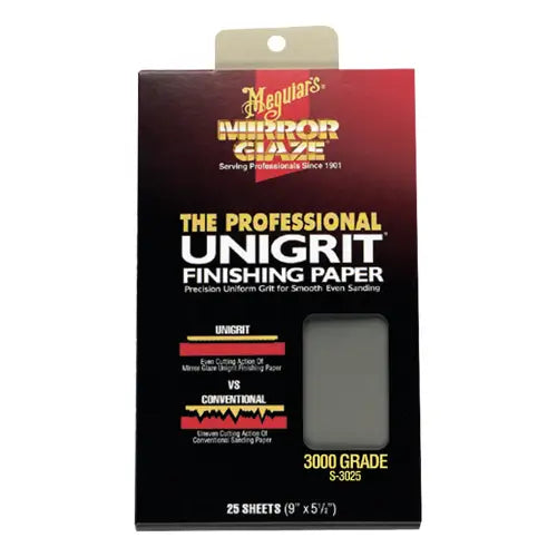 1Mirror Glaze Unigrit Finishing Paper 3000 Grit (25 sheets) - AutoRenu 