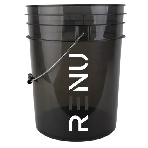 Black Transparent 5 Gallon Bucket w/RENU Logo