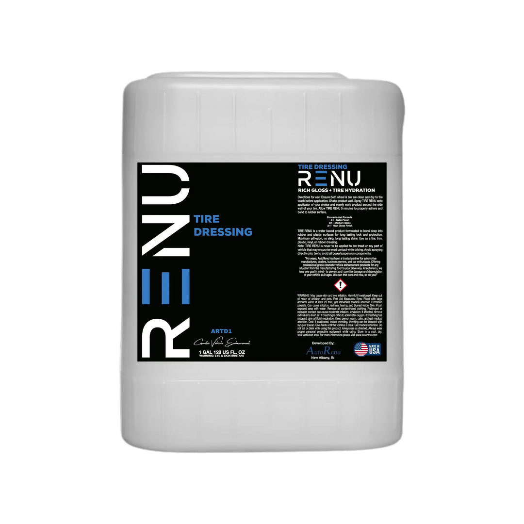 AutoRenu Tire Dressing for vehicle cleaning, 16oz bottle, enhances tire shine and appearance with a clean, glossy finish.
