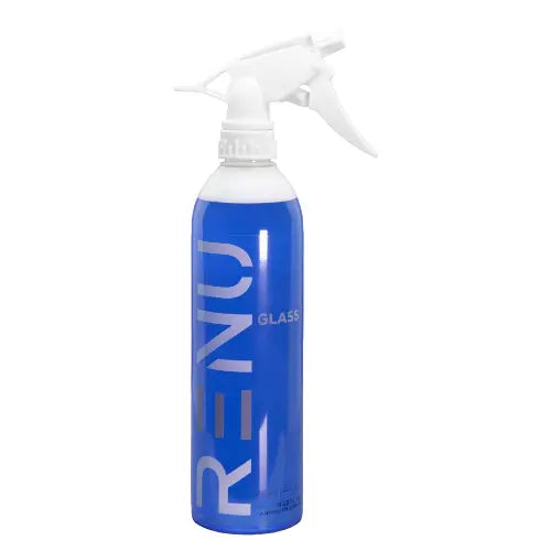 AutoRenu 16 oz vehicle glass cleaner in a blue spray bottle, ideal for streak-free cleaning of car windows.