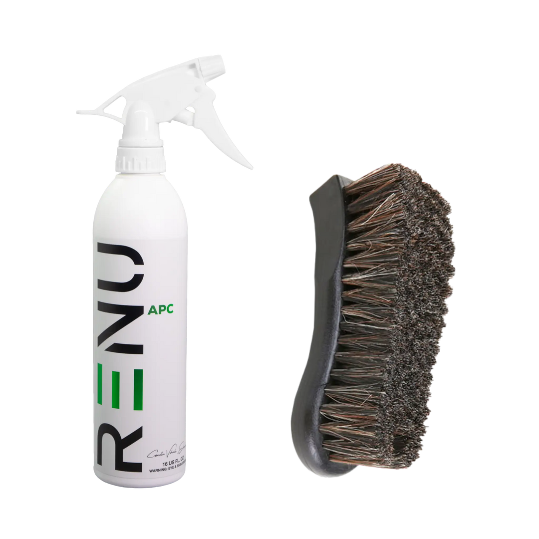Interior All Purpose Cleaning Kit with spray bottle and stiff bristle cleaning brush for versatile interior cleaning tasks