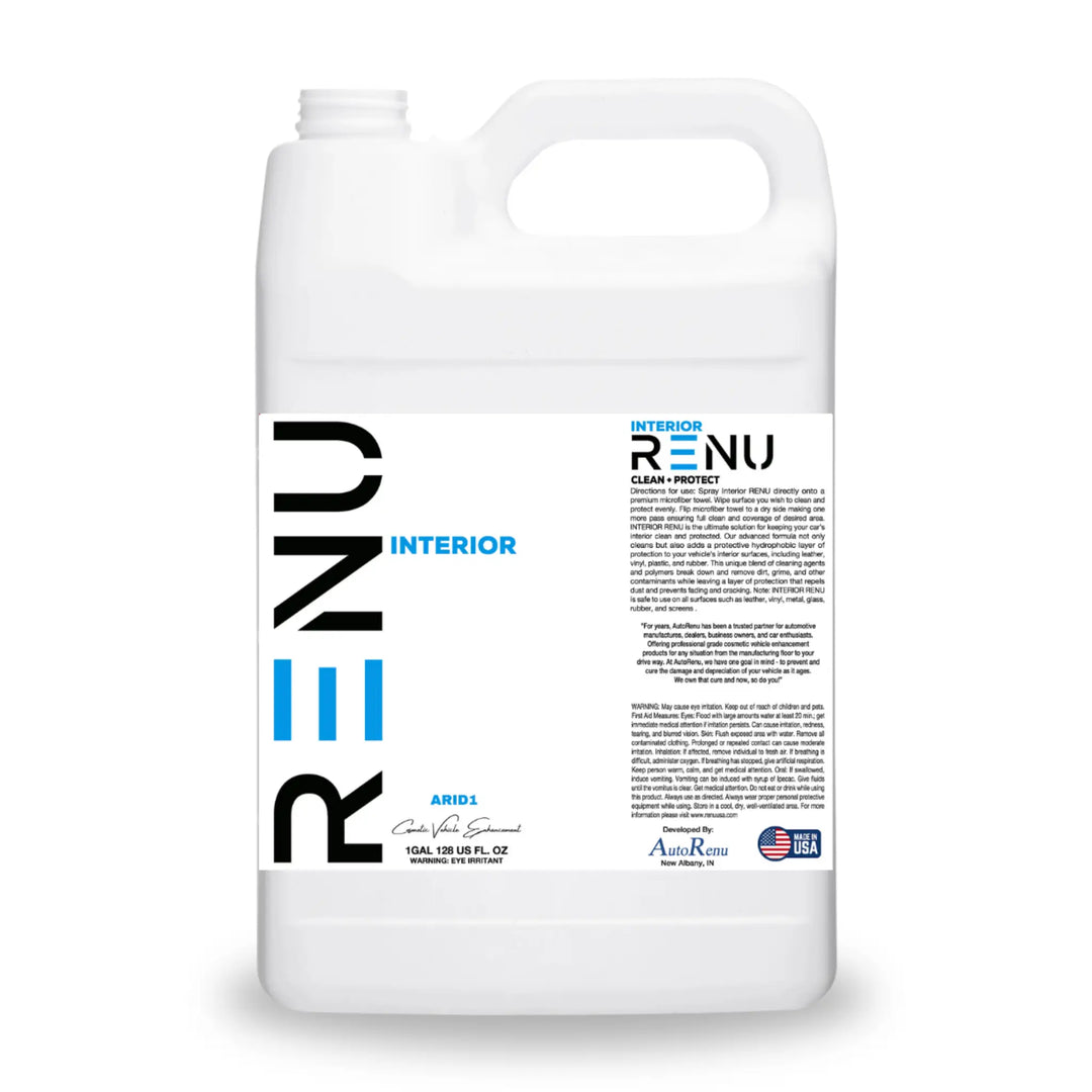 INTERIOR cleaning solution container designed for professional-grade surface care and protection.